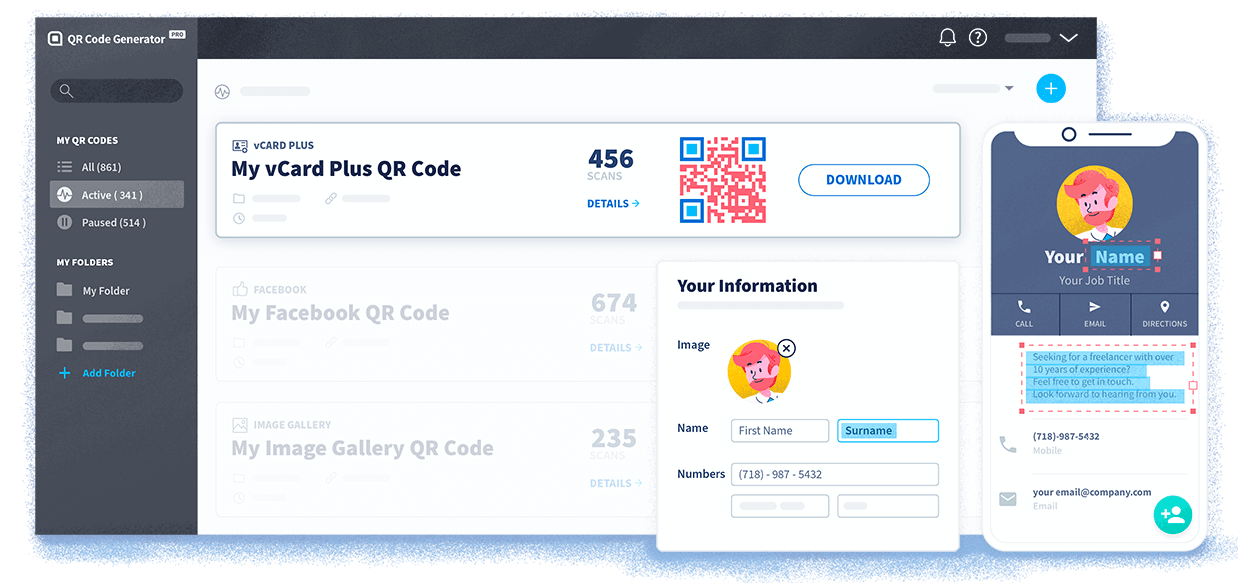 QR Code Generator PRO, hepsi bir arada QR Kodu pazarlama platformudur